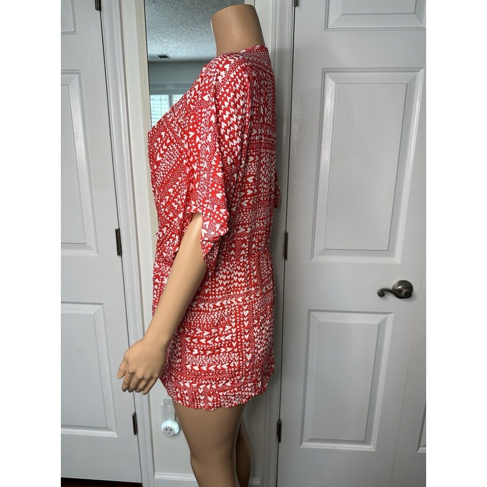 Victoria's Secret Heart Patterned Red & White Robe - Picture 2 of 7